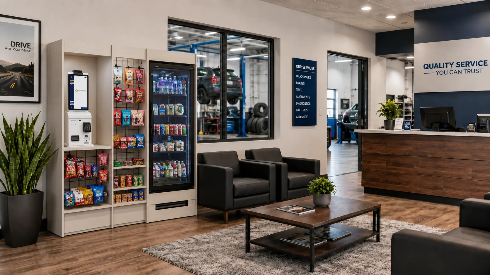 A well-stocked vending machine ready to serve a busy workplace